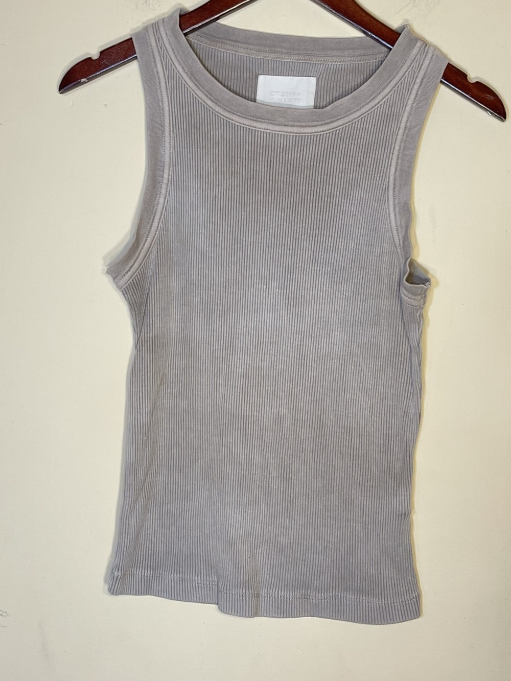 Citizens Of Humanity Ribbed Tank Top in Light Gray